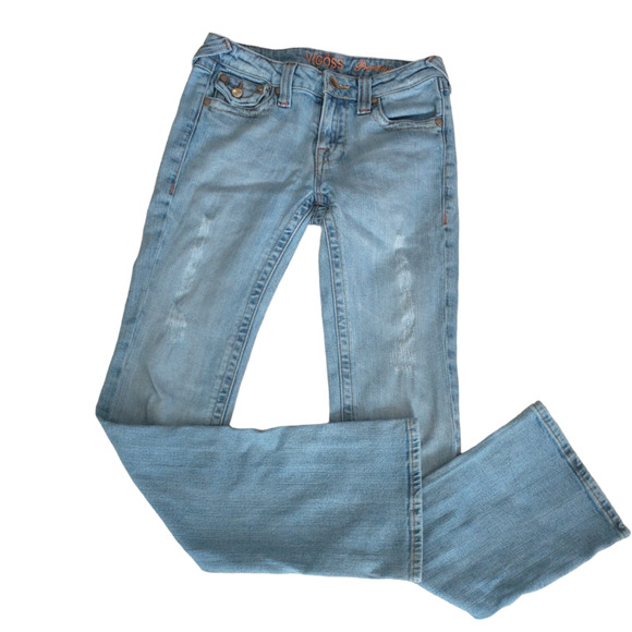 Vintage Vigoss Premium Denim Jeans 3/4 Light Wash Straight Leg Slight Flare - Picture 7 of 16